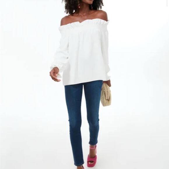 Tuckernuck White Off The Shoulder Marguerite Blouse $128 NWT Extra Small XS - Picture 2 of 10
